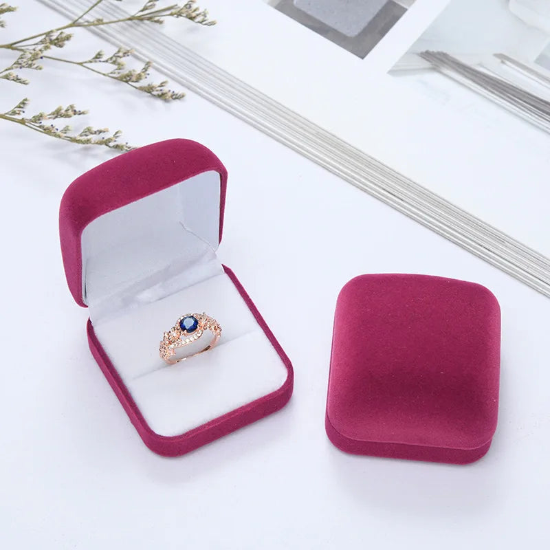 fashion solid color flannel earrings packing jewelry box wholesale