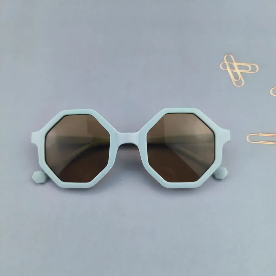 Cute Novelty Modern Style Geometric Ac Tinted Lenses Polygon Full Frame Kids Sunglasses
