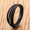 New Stainless Steel Bracelet Vintage Weave Leather Rope Bracelet Personality Multilayer Jewelry Men and Women Fashion Metal Accessories