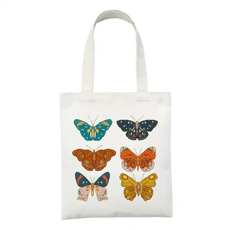 women's simple style artistic animal mushroom butterfly shopping bags