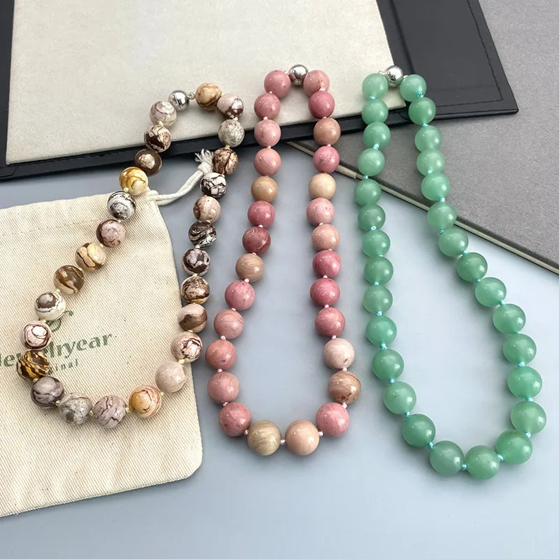 Elegant Color Block natural stone Copper Necklace In Bulk