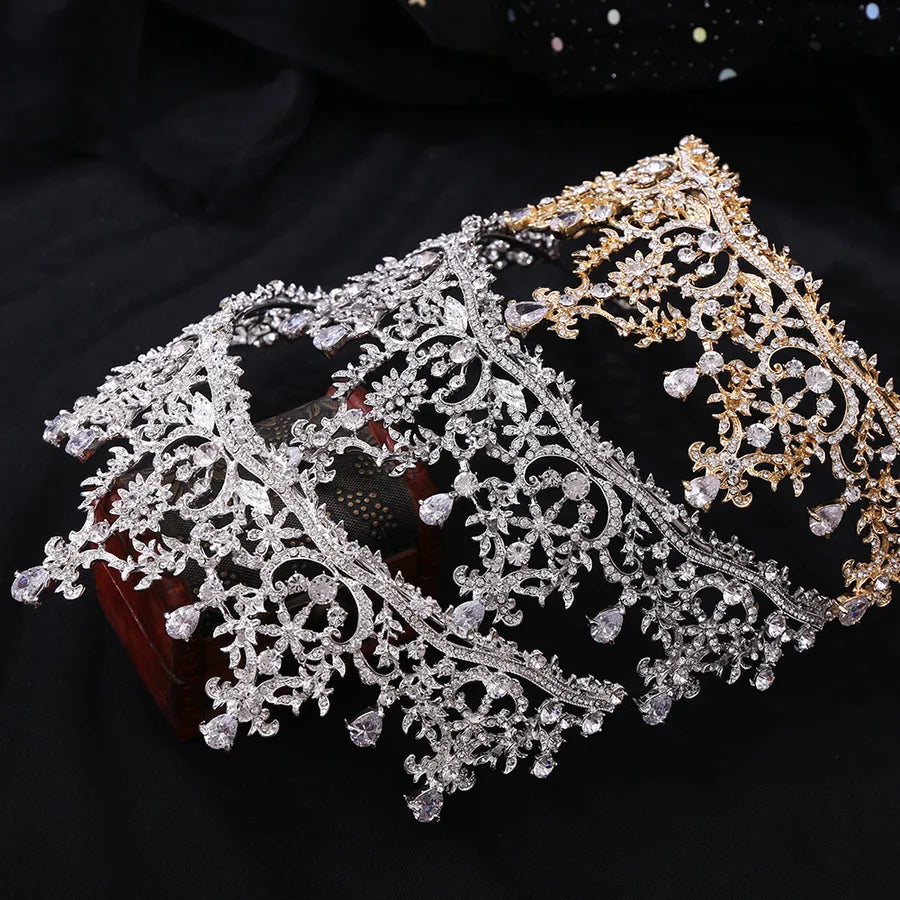 fashion geometric alloy inlay rhinestones crown 1 piece