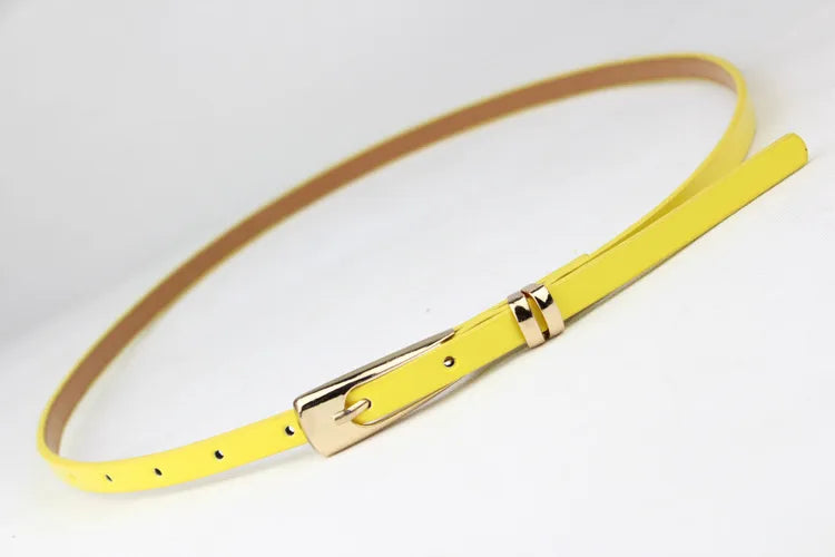 Preppy Style Simple Style Solid Color Pu Leather Alloy Plating Women's Leather Belts