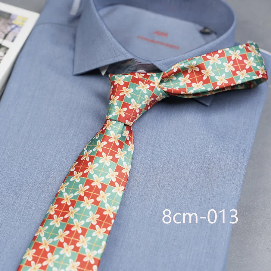 Casual Ditsy Floral Plant Polyester Yarn Men's Tie