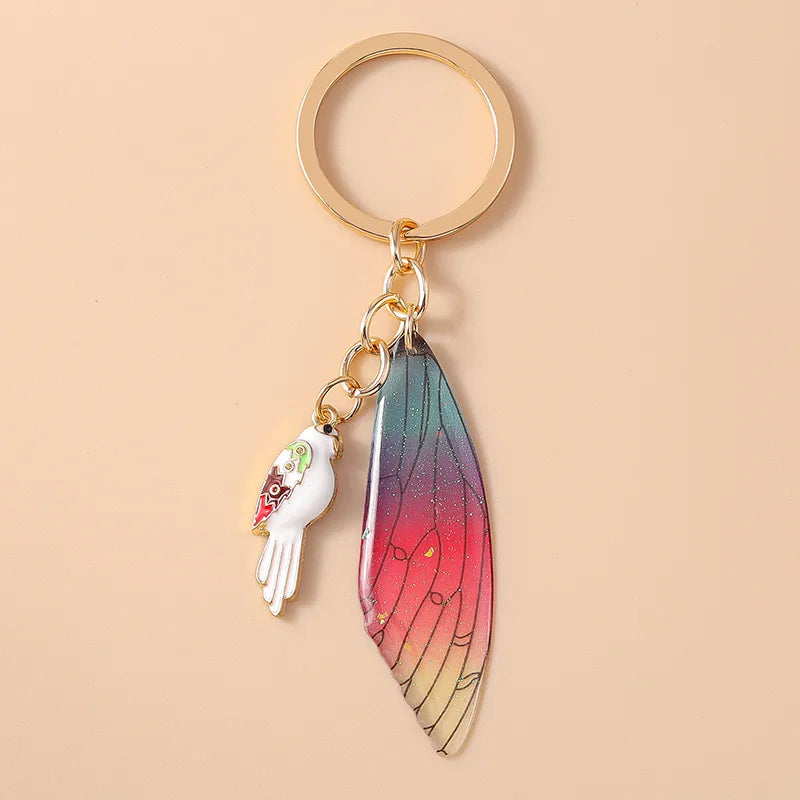 Casual Hip-Hop Commute Wings Parrot Alloy Keychain