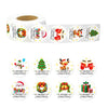Christmas Tree Deer Cartoon Round Dot Stickers 500 Pieces Per Roll Festive Journaling Supplies Adorable Stationery Decals