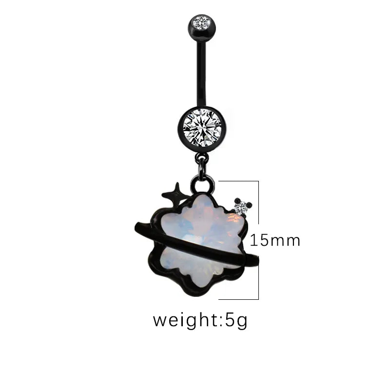 1 Piece Belly Rings Casual Hip-Hop Moon Heart Shape Stainless Steel Arylic Alloy Plating Acrylic Glass