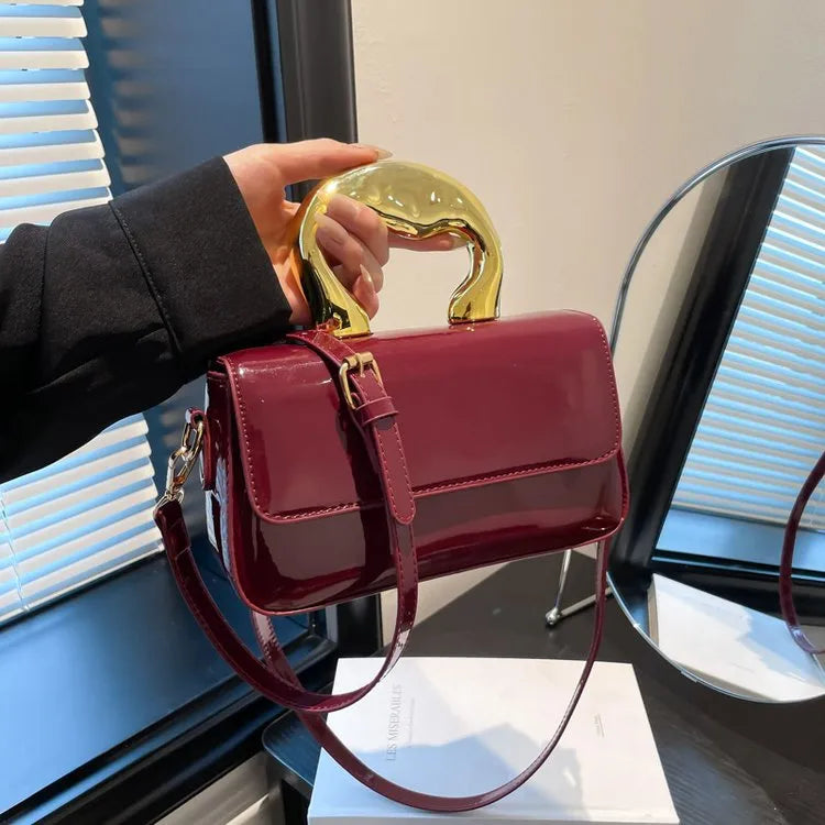 Summer New Style Hand-Painted Electroplated Leather Shoulder Bag Fashionable City Commuter Bag Ladies Crossbody Bag Bride Bag