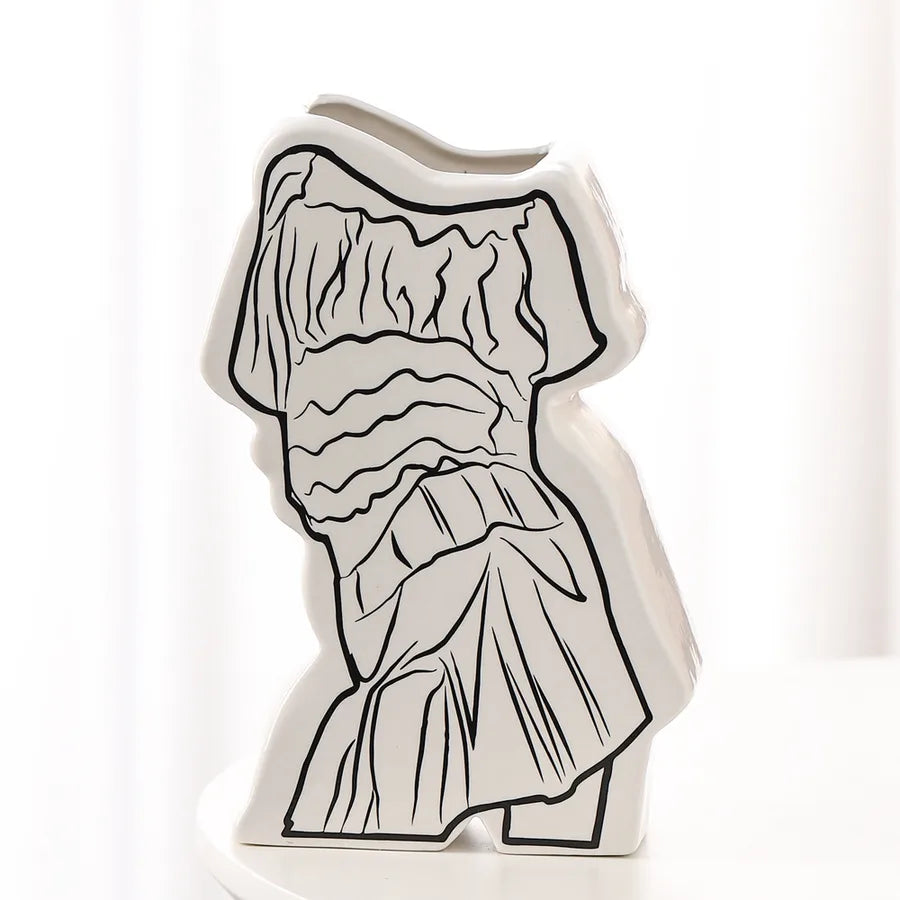 Modern Style Classic Style Human ceramics Vase Artificial Decorations