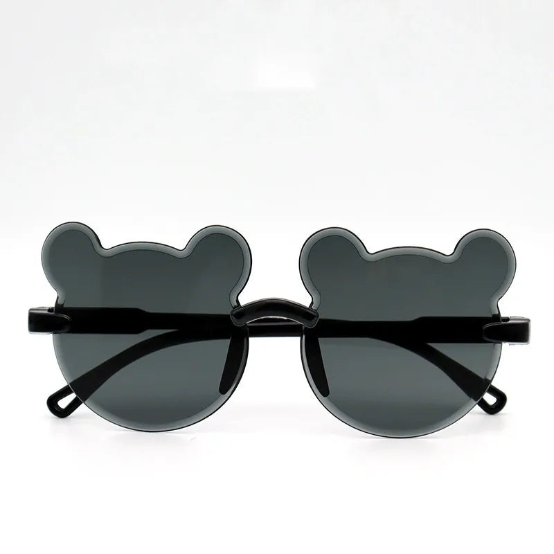 Cartoon Style Cute Sweet Bear PC UV400 Protection Special-Shaped Mirror Frameless Kids Sunglasses
