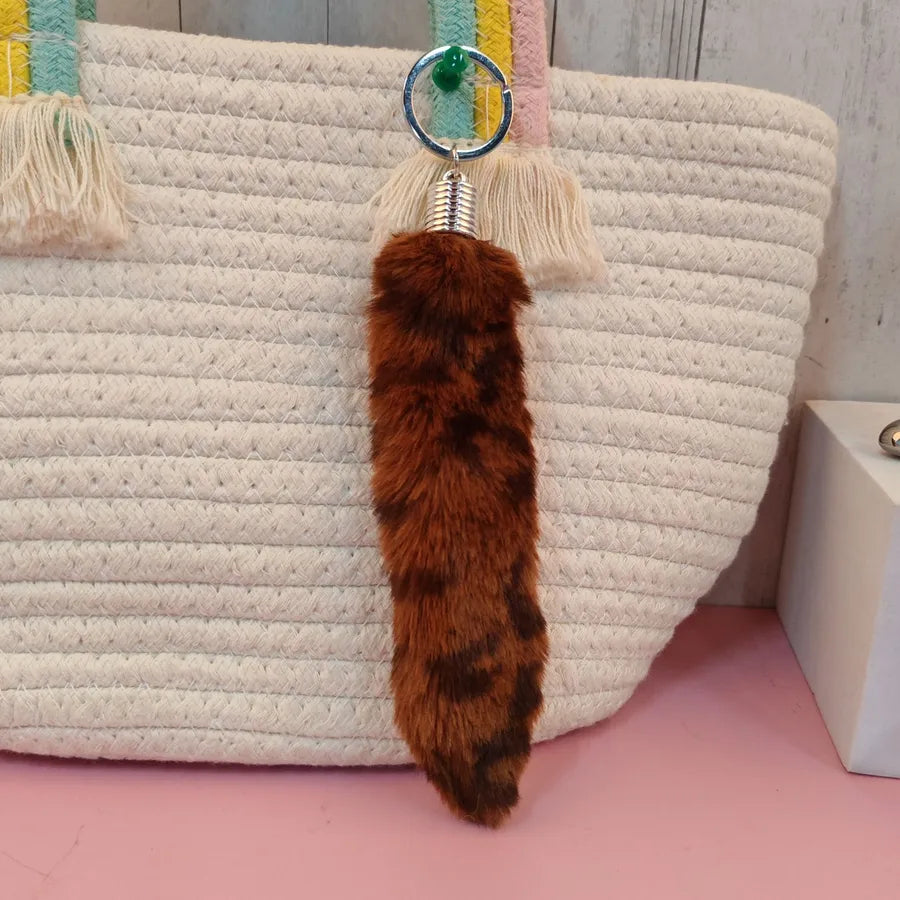 Simple Style Leopard Imitation Wool Unisex Bag Pendant Keychain