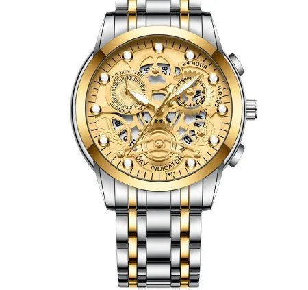 business round double side snaps quartz men's watches