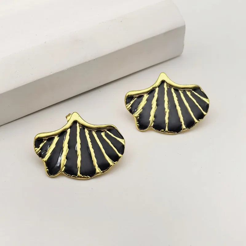 1 Pair Cute Vintage Style Beach Ginkgo Leaf 304 Stainless Steel 18K Gold Plated Ear Studs