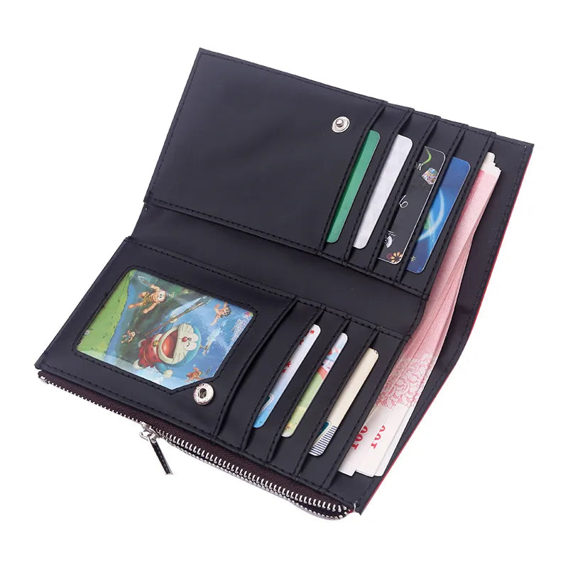 unisex skull pvc zipper buckle wallets