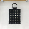 Women's Mini Pu Leather Solid Color Streetwear Hollow Square Magnetic Buckle Handbag