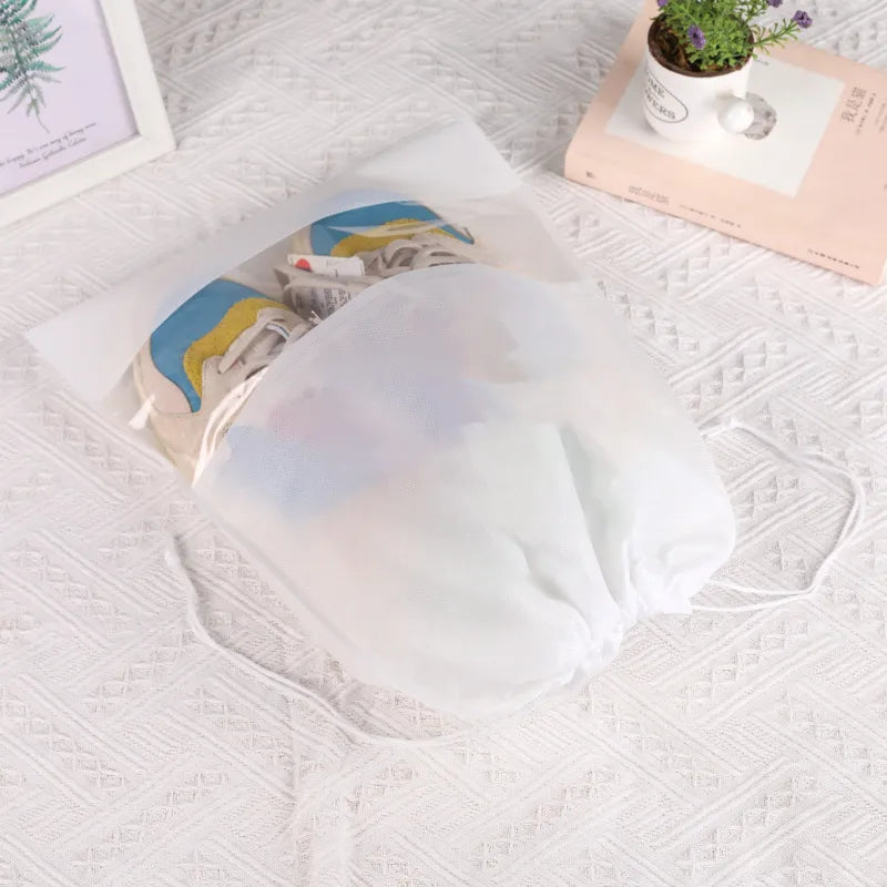 Spot Non-woven Shoe Bag Travel Dustproof Bundle Pocket Clothes Shoes Storage Bag Seasonal Shoes Drawstring Bag Household