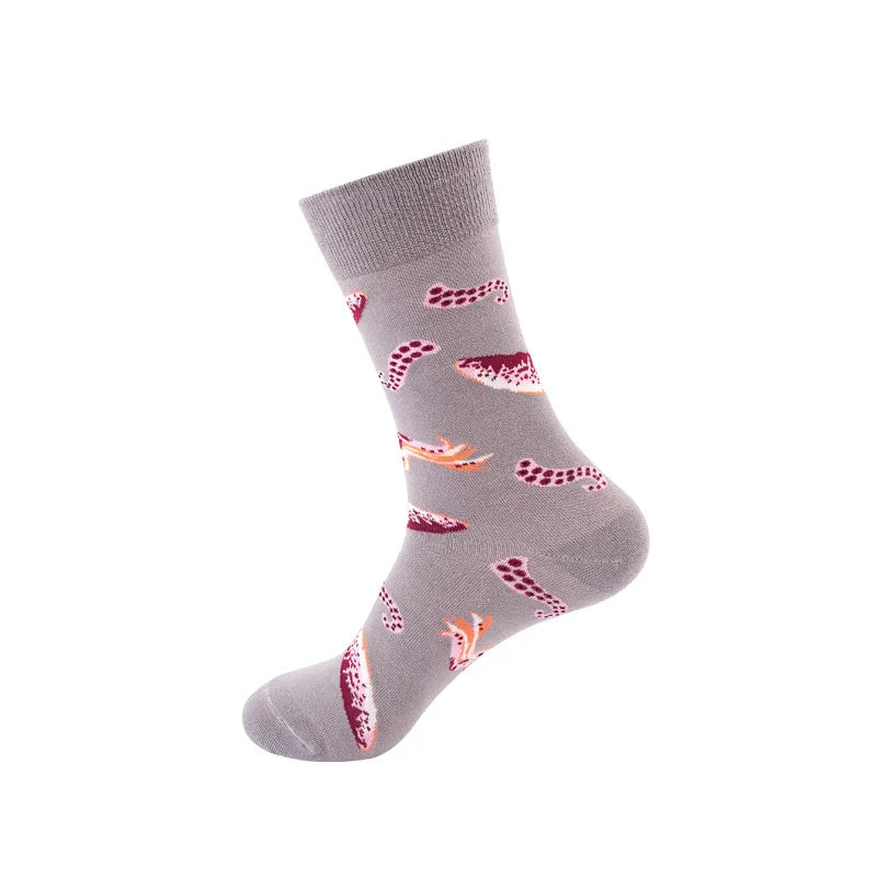 Men's Cute Modern Style Hamburger Avocado Apple Cotton Jacquard Ankle Socks A Pair
