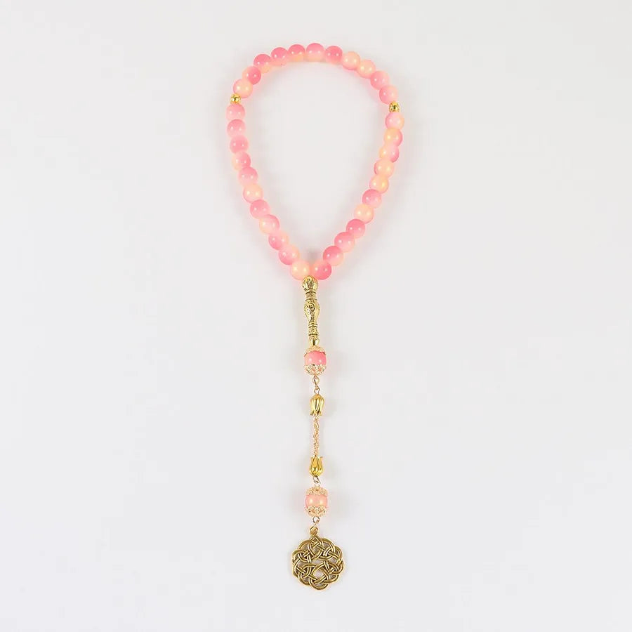 Classical Handmade Round Knot Alloy Glass Wholesale Rosary Bracelets