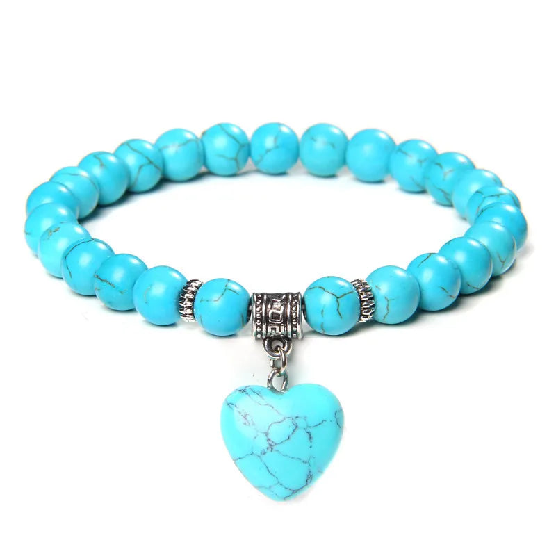 Elegant Heart Shape natural stone Bracelets In Bulk