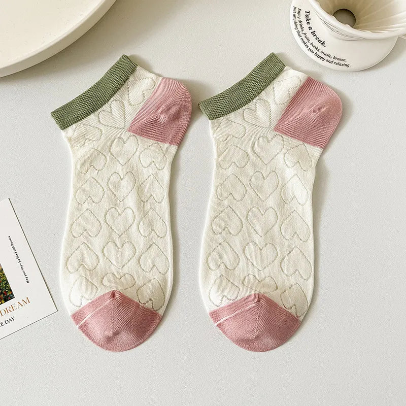 women's casual cartoon bamboo fiber hollow out ankle socks a pair