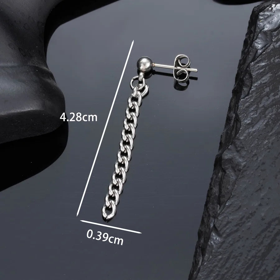 1 Piece Hip-Hop Simple Style chain Chain 316 Stainless Steel  Drop Earrings
