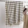 Unisex Elegant Simple Style Lattice Polyester Tassel Scarf