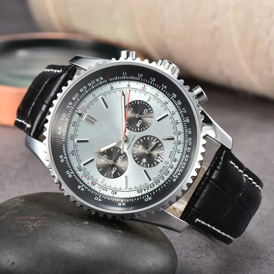 Business Simple Style Solid Color Butterfly Double Snap Quartz Men's Watches