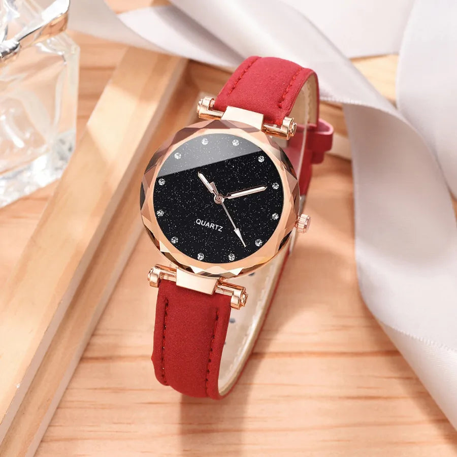 casual round buckle quartz women's watches