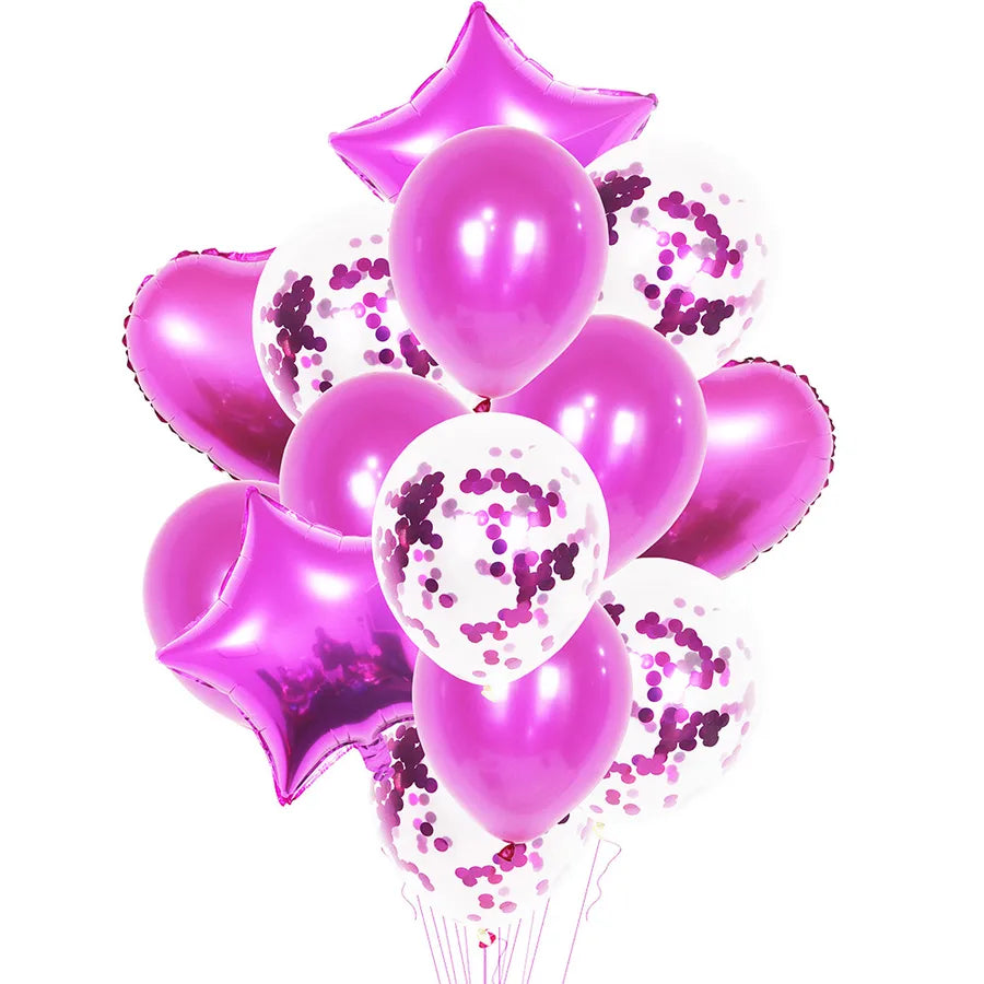 birthday simple style star heart shape aluminum film indoor outdoor party balloons
