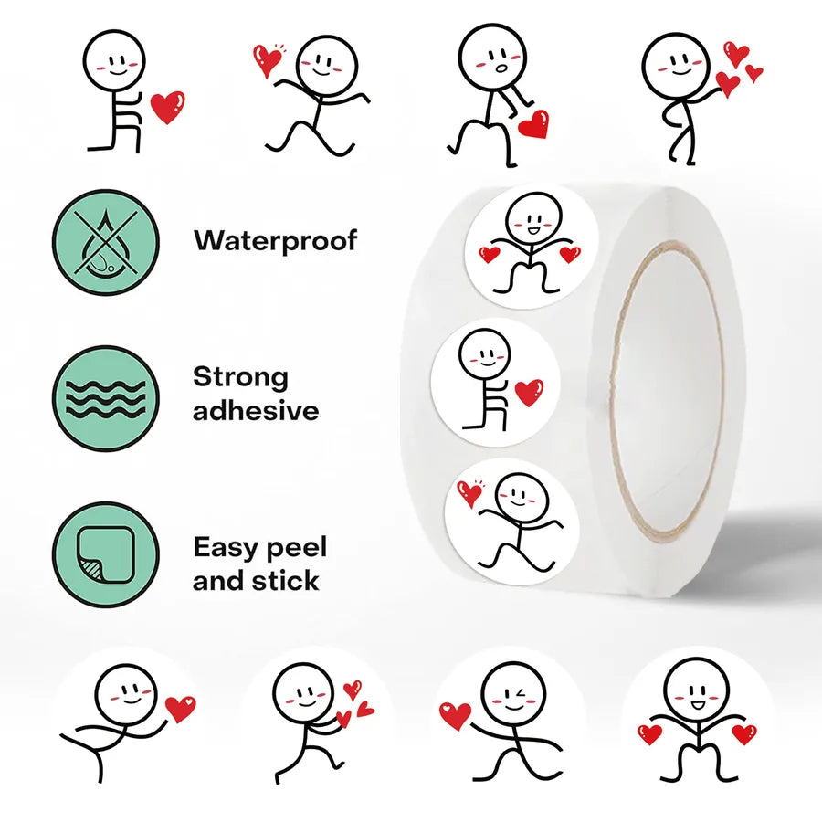 1 Roll Red Heart Learning Washi Cute Washi Tape