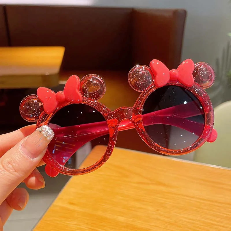 Cute Bow Knot Pc Round Frame Full Frame Kids Sunglasses
