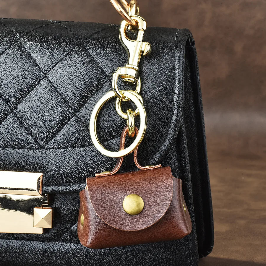 1 Piece Retro Classic Style Bag Pu Leather Alloy Plating Bag Pendant Keychain