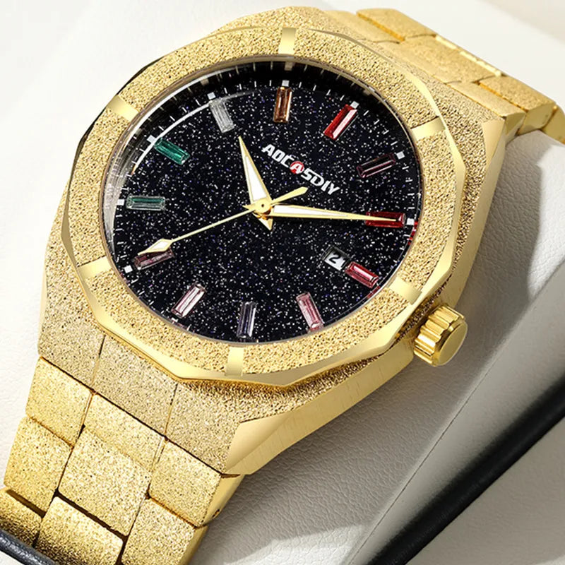 Retro Classic Style Solid Color Single Folding Buckle Quartz Watch Men's Watches