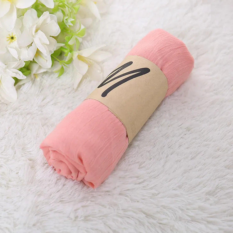 Unisex Simple Style Solid Color cotton and linen Scarf