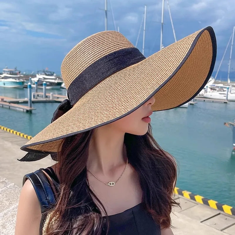 Women's Vacation Modern Style Bow Knot Big Eaves Straw Hat