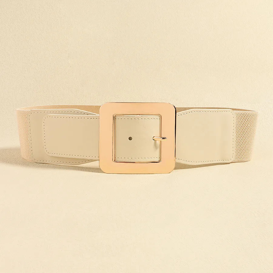 elegant business formal solid color pu leather women's leather belts