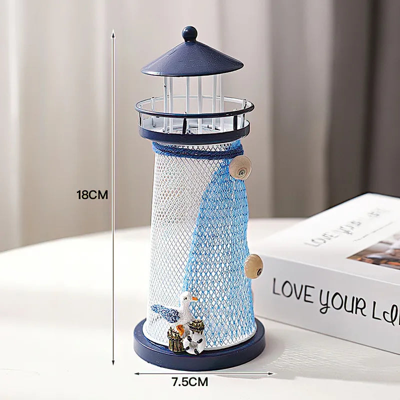 Marine Style Lighthouse Ship Bird Iron Ornaments Lighting Accessories