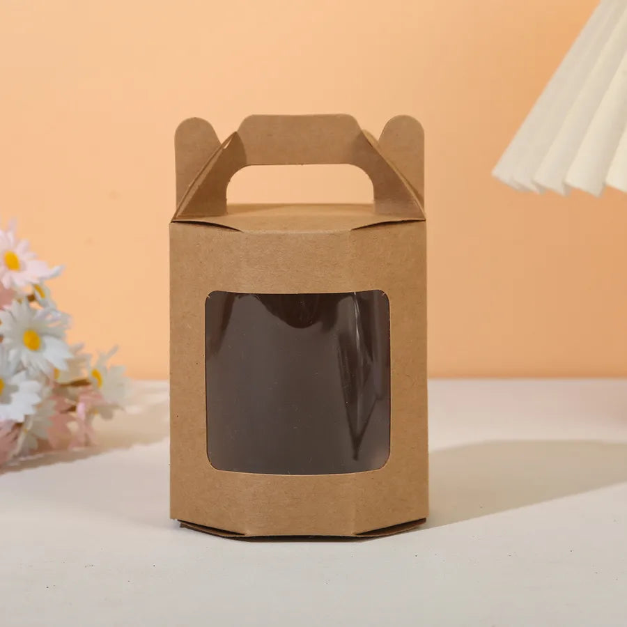 Creative Transparent Display Window Handheld Octagonal Box for Holiday Party Candy Gift Small Bouquet Packaging