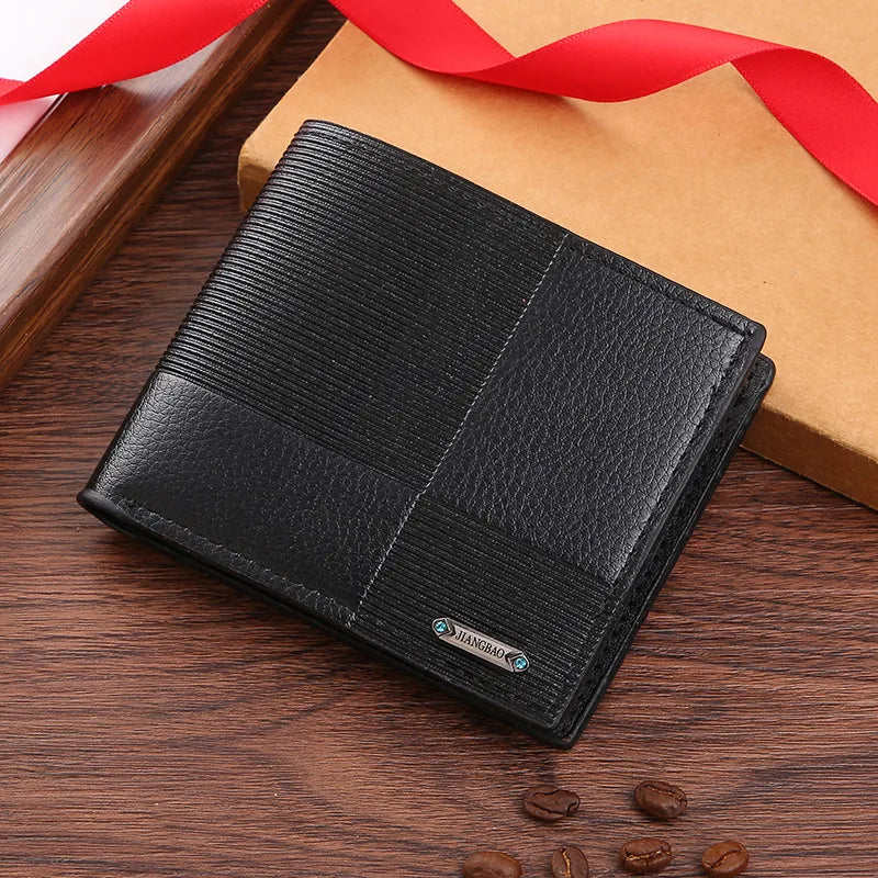 Men's Solid Color PVC Open Small Wallets