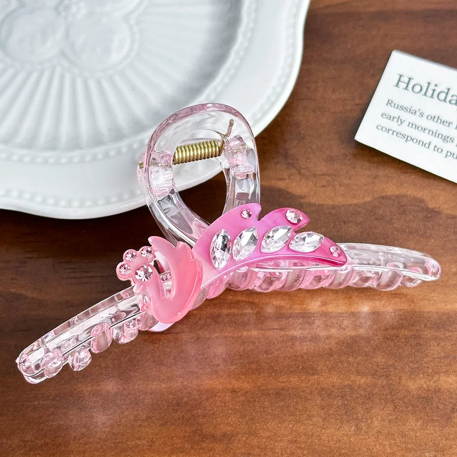 Dove High-End Acetate Hair Clip Diamond-Embedded Shark Clip Large Size Versatile Hair Accessories For Women Stylish Hair Decorations