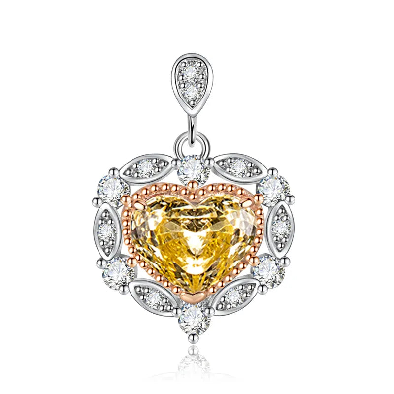 1 Piece Copper High Carbon Diamond Heart Shape Pendant