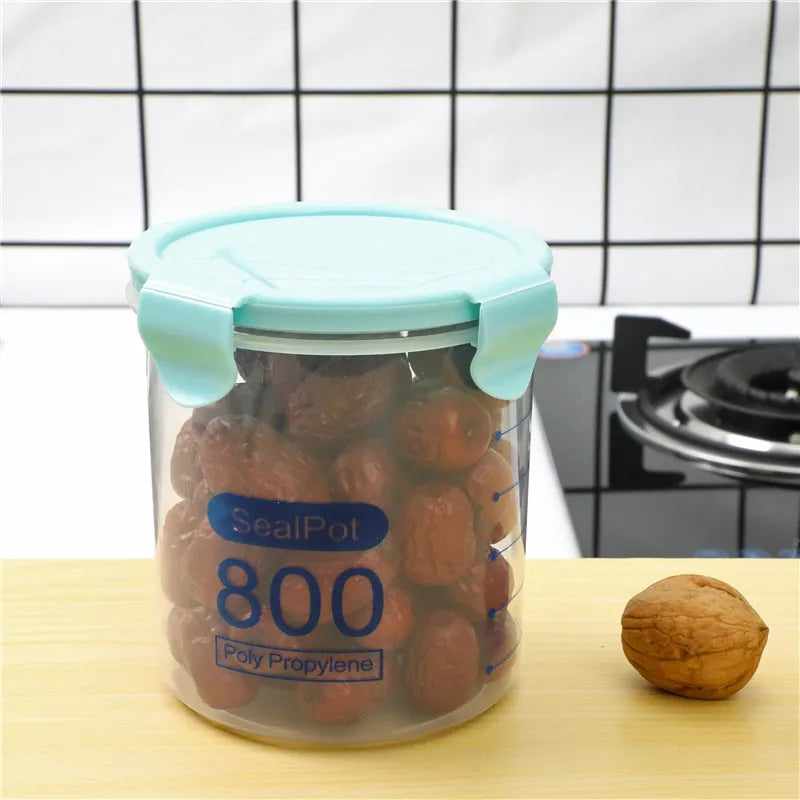Kitchen Moisture-proof Transparent Sealed Jar Grain Dried Fruit Storage Plastic Jar Snack Storage Jar