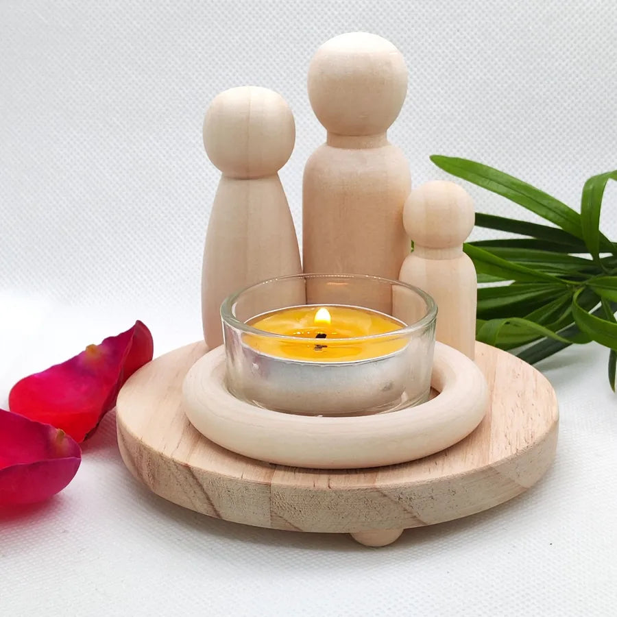 Simple Style Human Wood candlestick