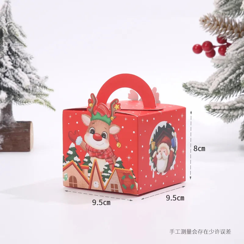 New Christmas Apple Box Handheld Peaceful Fruit Packaging Box Cartoon Christmas Gift Color Box Biscuit Candy Packaging