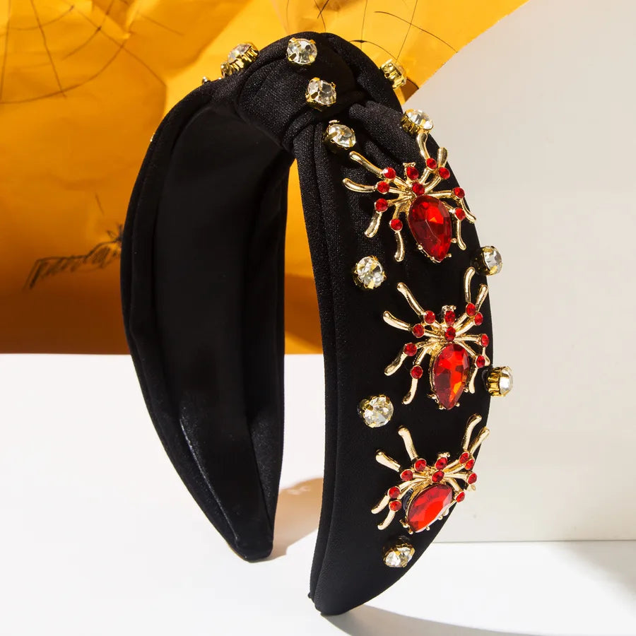 New Halloween Spider Wide Edge Hairband Women's Exaggerated Accessory Diamond Embedded Fashionable Festival Headband