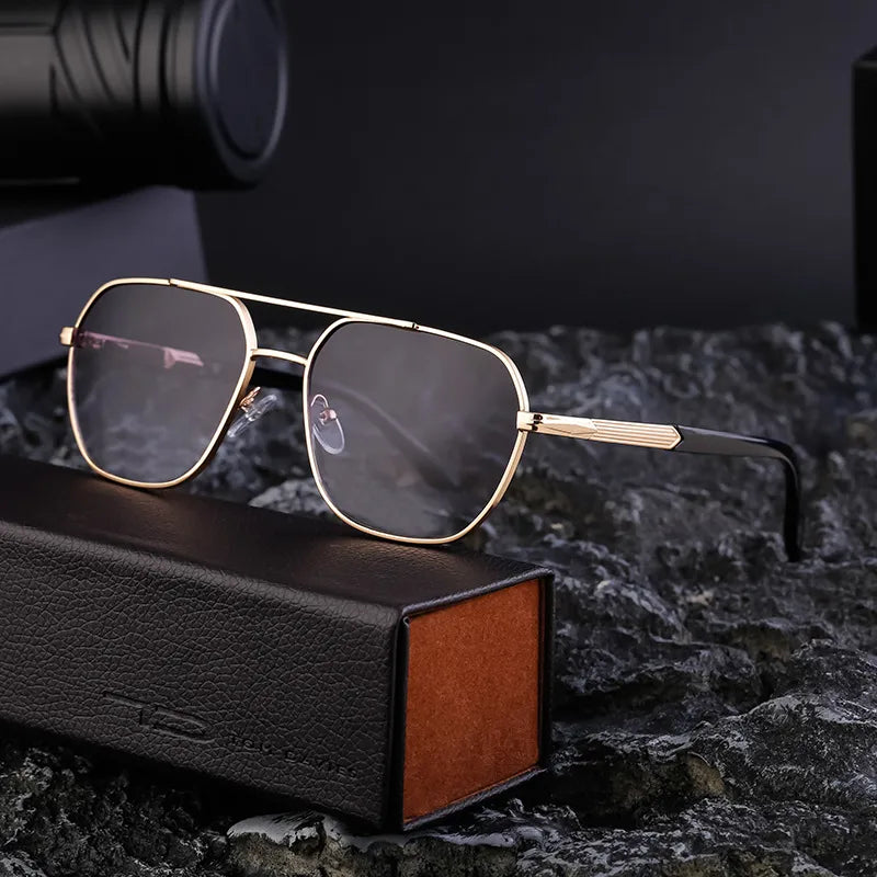 Simple Style Solid Color Pc Gradient Tinted Lenses Square Full Frame Men's Sunglasses