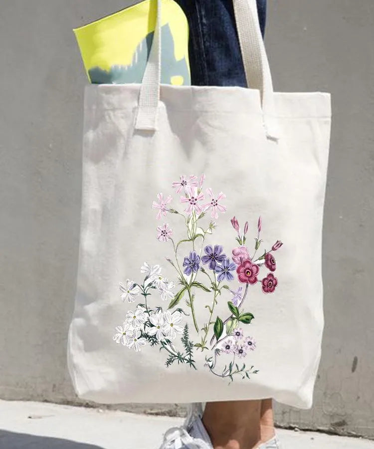 Women's printed shopping bag casual shopping handbag women's shoulder bag large capacity new artistic fresh Women's bag