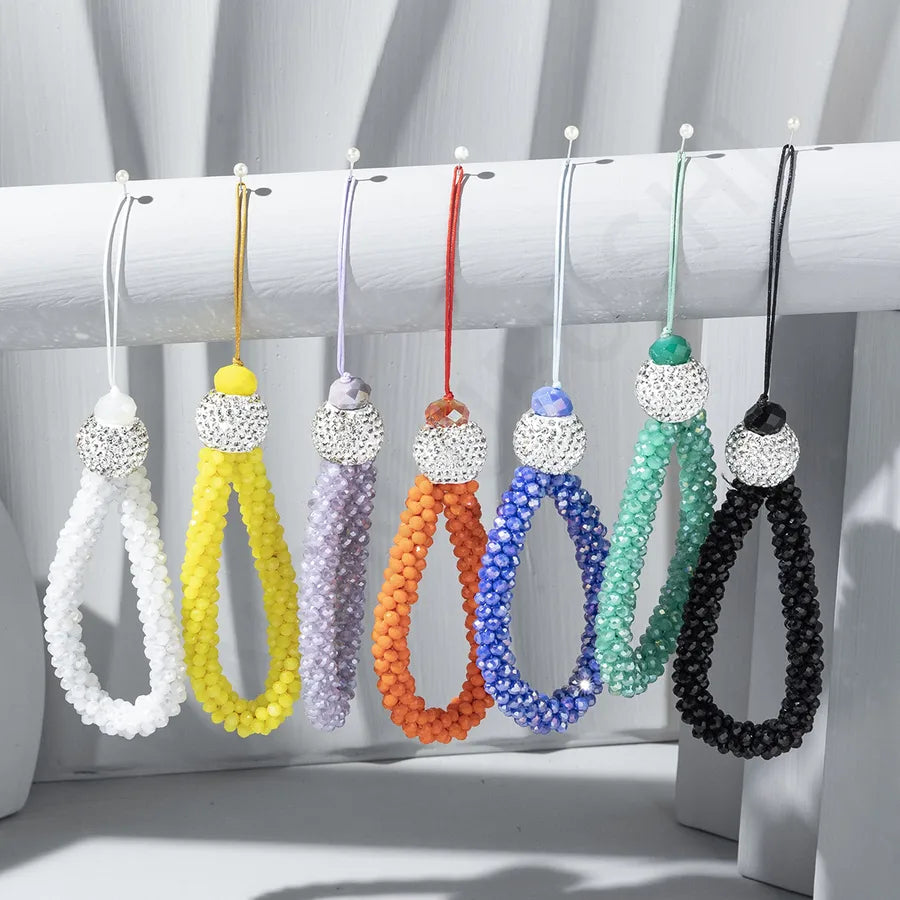Glass Oval Simple Style Keychain Phone Accessories