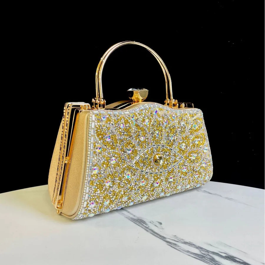 New Cross-border Exquisite Evening Bag Diamond Clutch Bag Women's Cheongsam Bag Celebrity Banquet Handbag Rhinestones