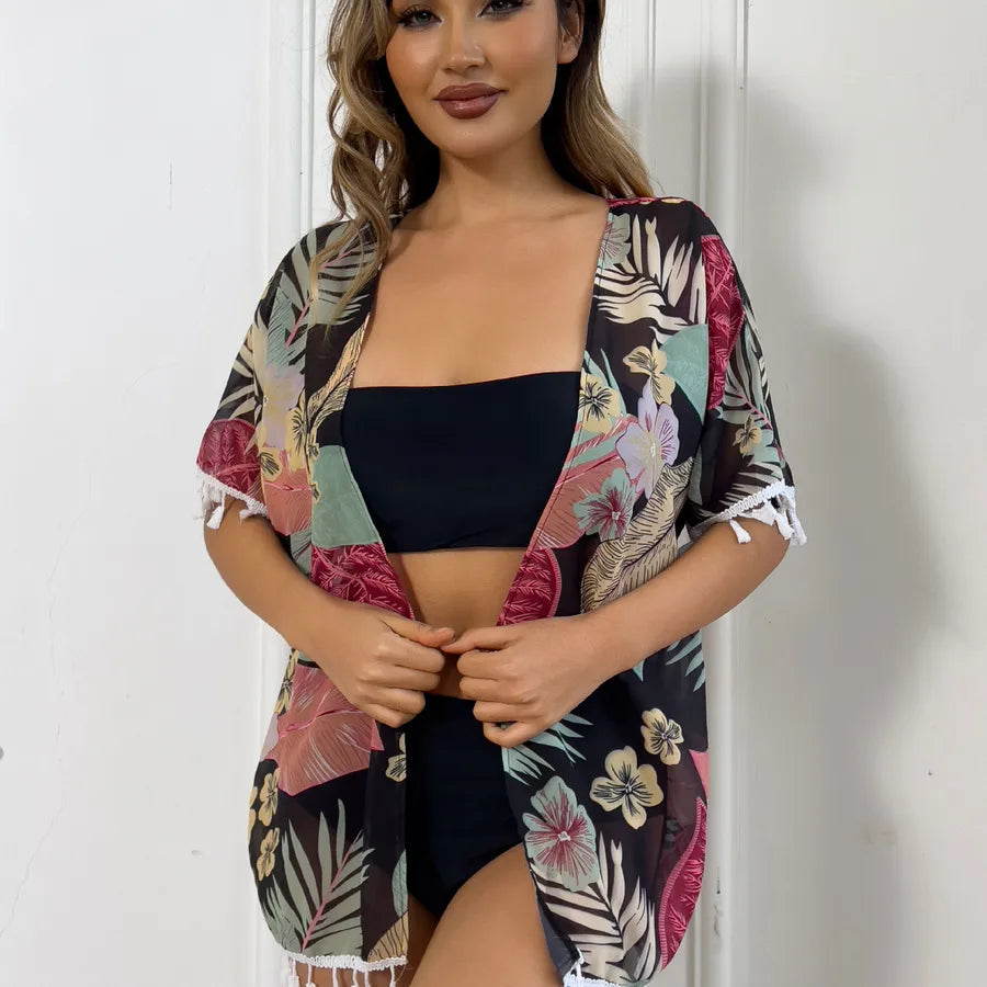 Women's Beach Printing 3 Pieces Set Bikinis Swimwear